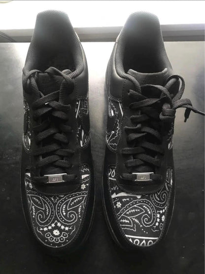 Custom Black Bandana Nke Air Force 1