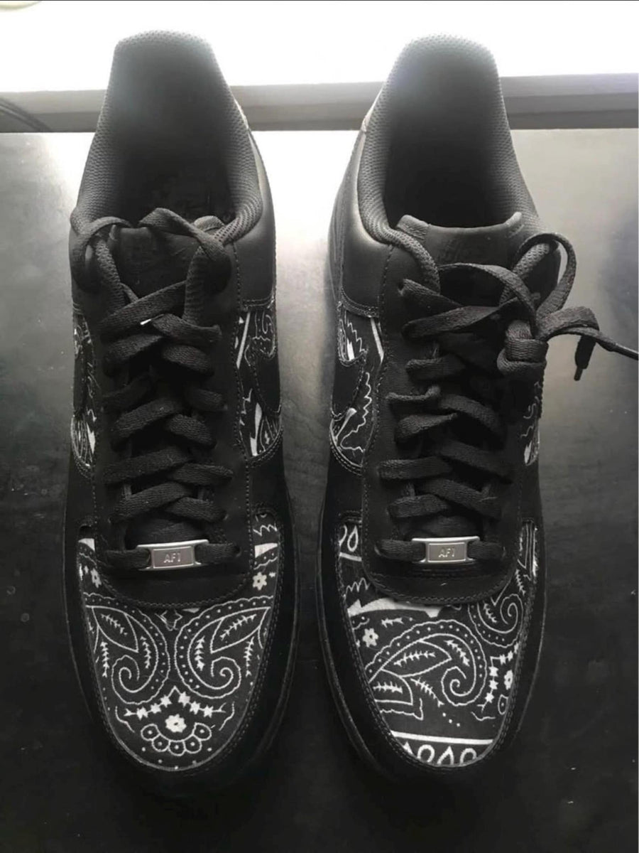 Custom Black Bandana Nke Air Force 1