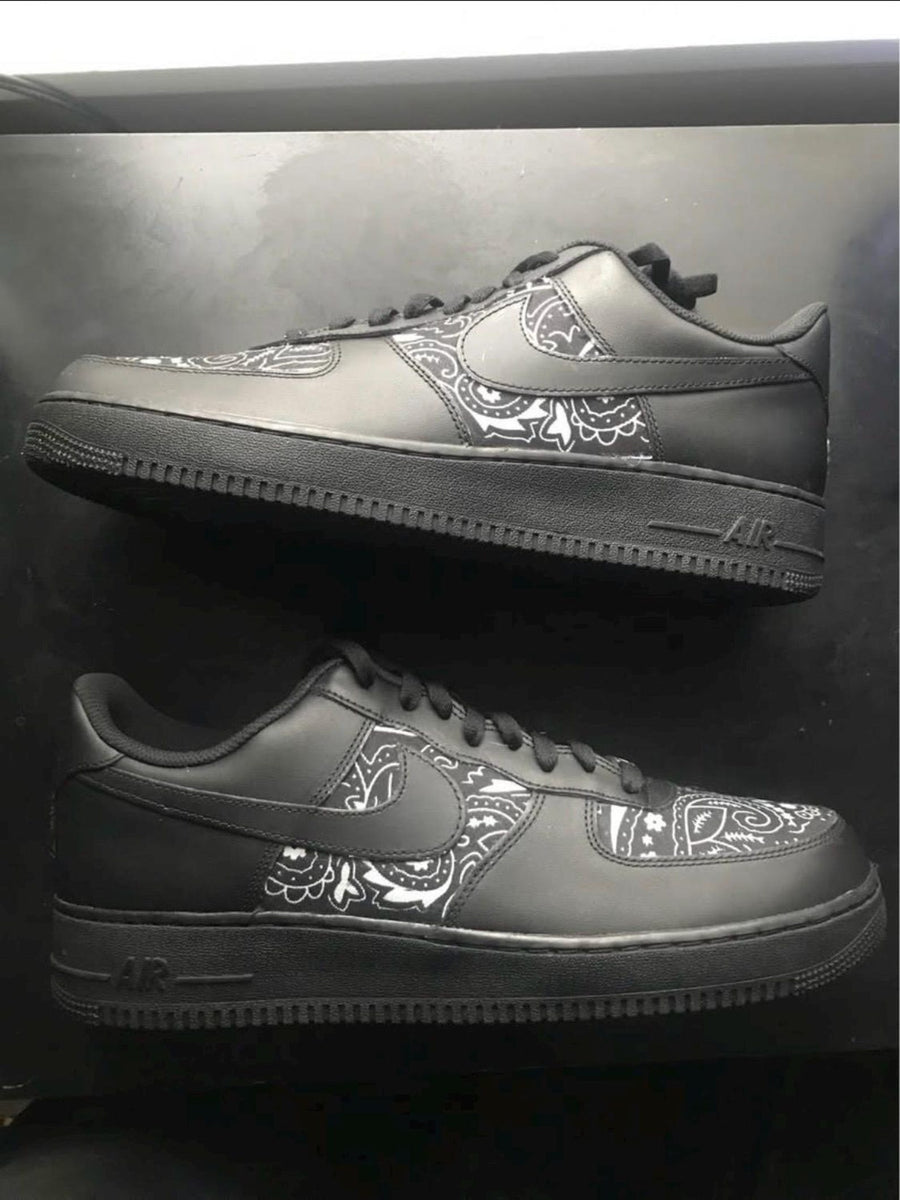 Custom Black Bandana Nke Air Force 1