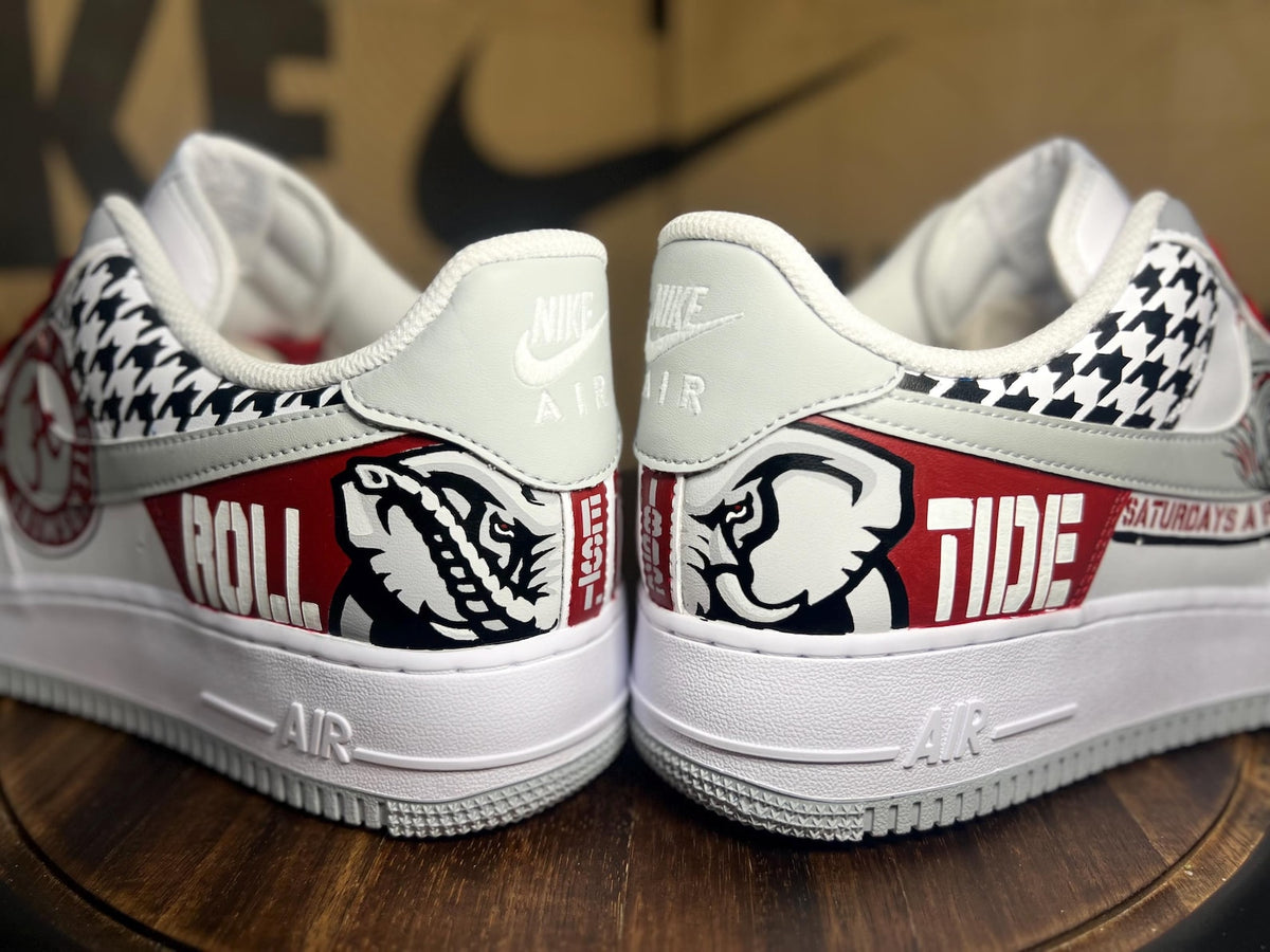 Custom Crimson Tide Football Nike Air Force 1s