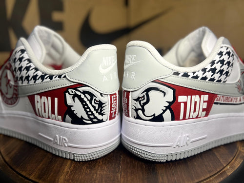 Custom Crimson Tide Football Nike Air Force 1s