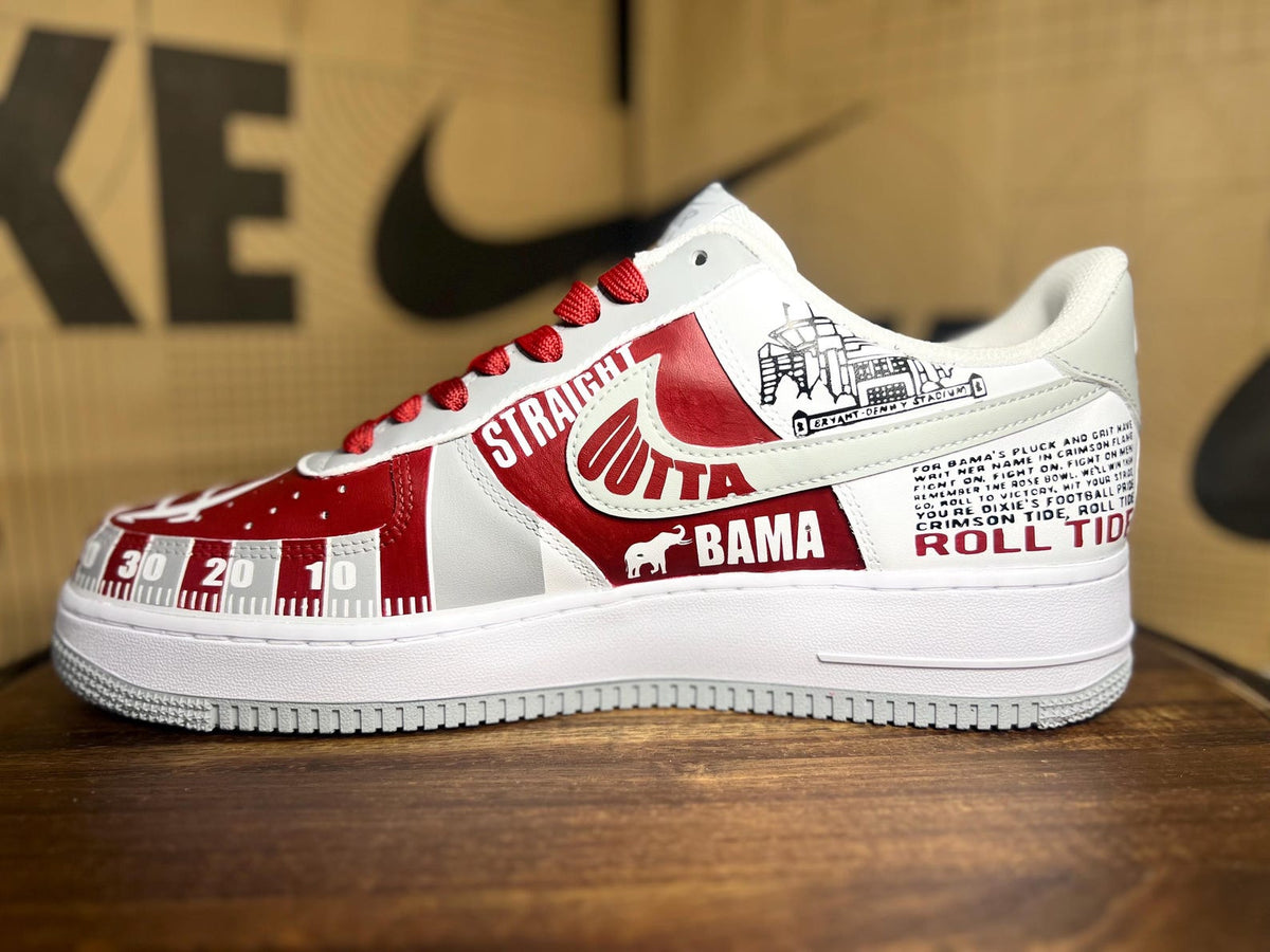 Custom Crimson Tide Football Nike Air Force 1s