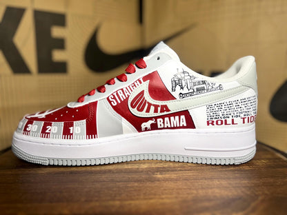 Custom Crimson Tide Football Nike Air Force 1s