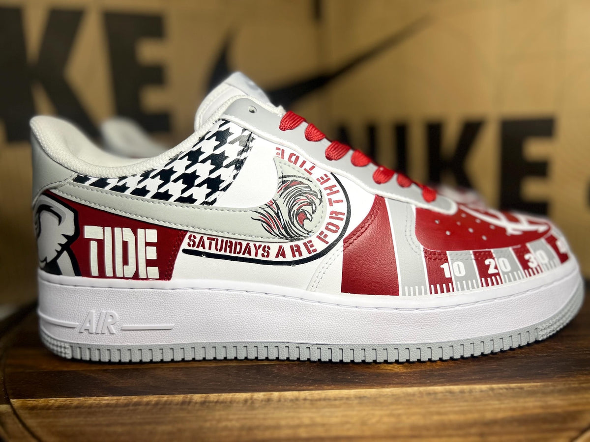 Custom Crimson Tide Football Nike Air Force 1s