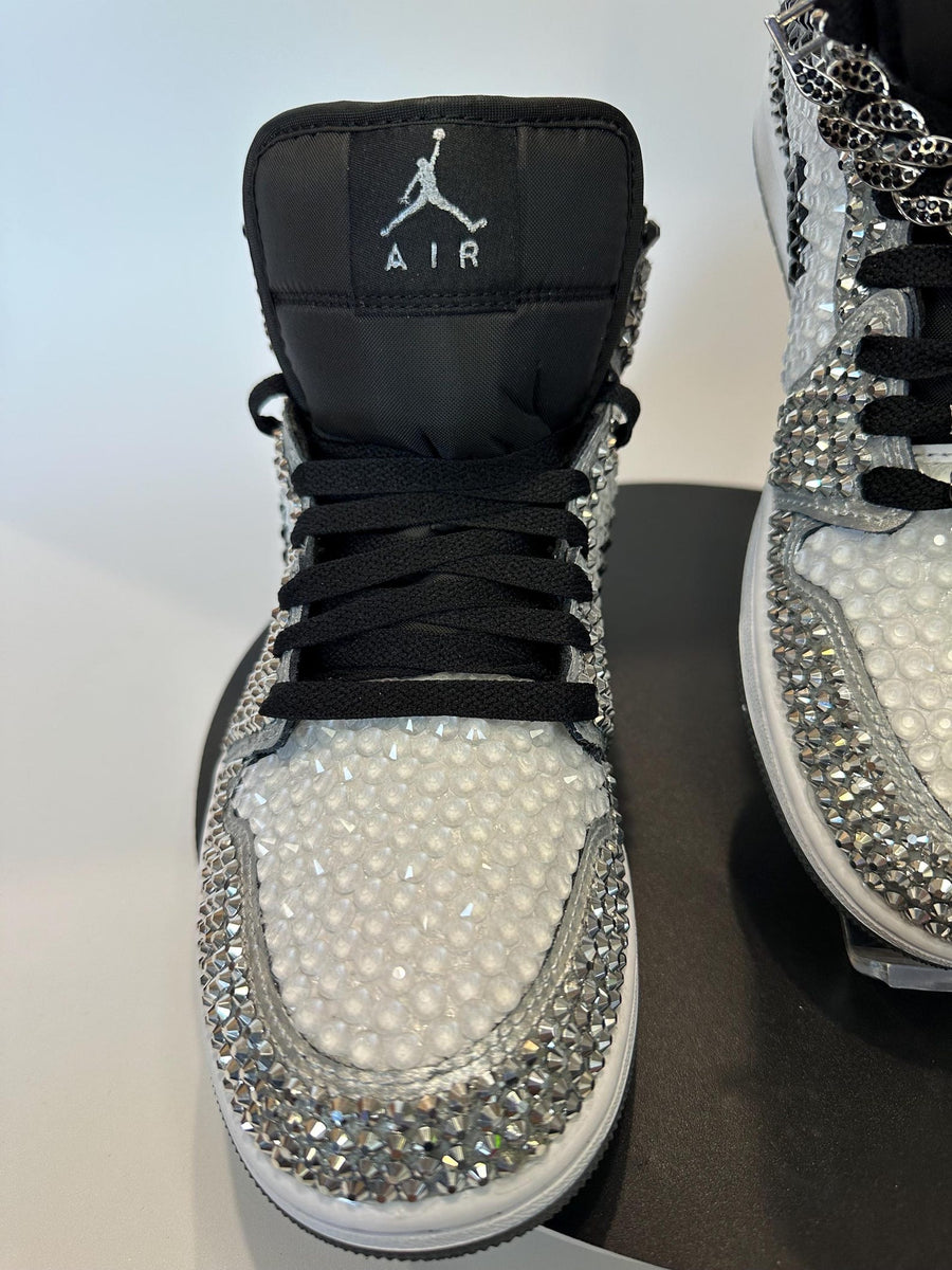 Rhinestone Jordan 1 Mids – Custom Bling Sneakers