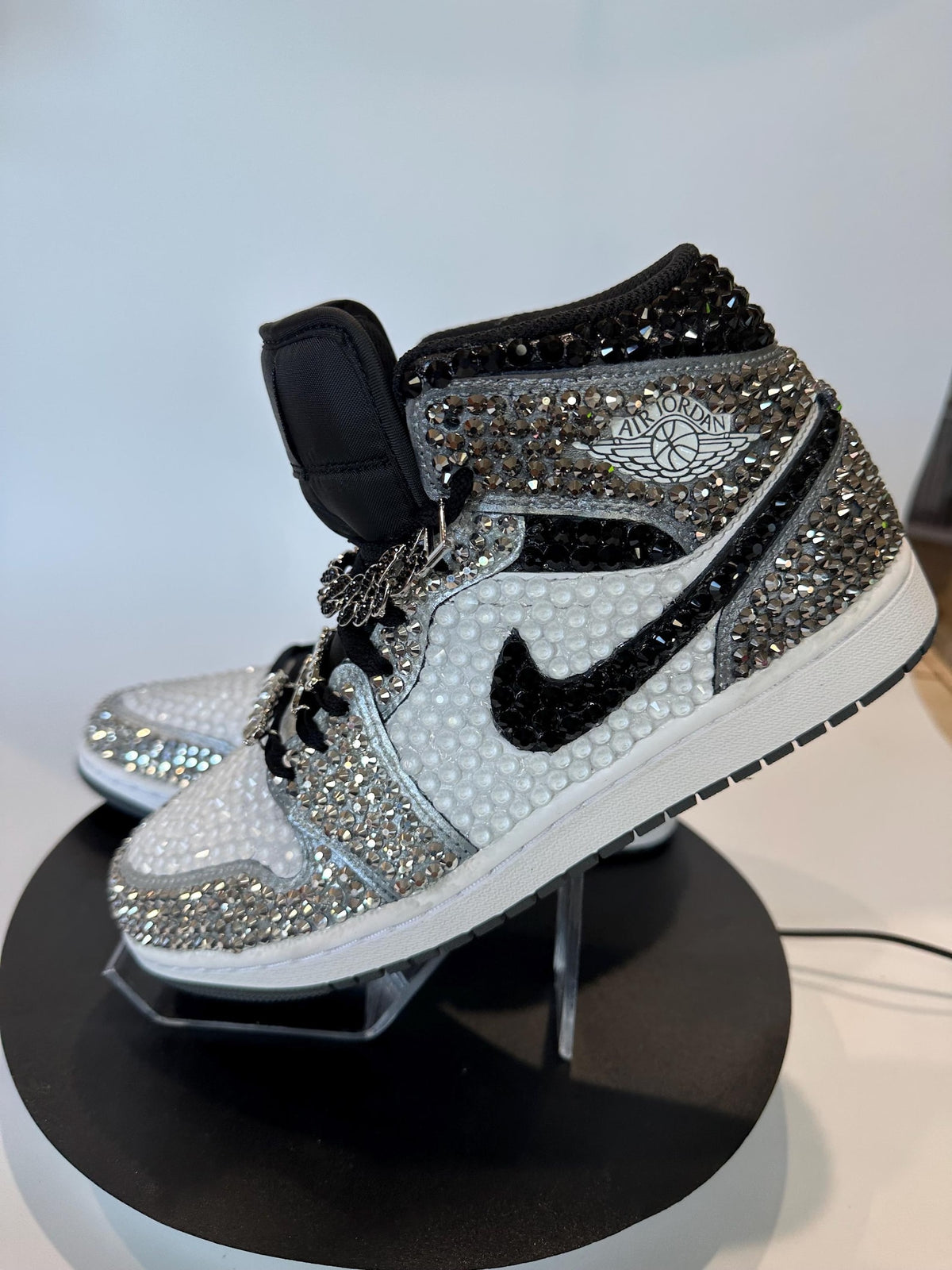 Rhinestone Jordan 1 Mids – Custom Bling Sneakers