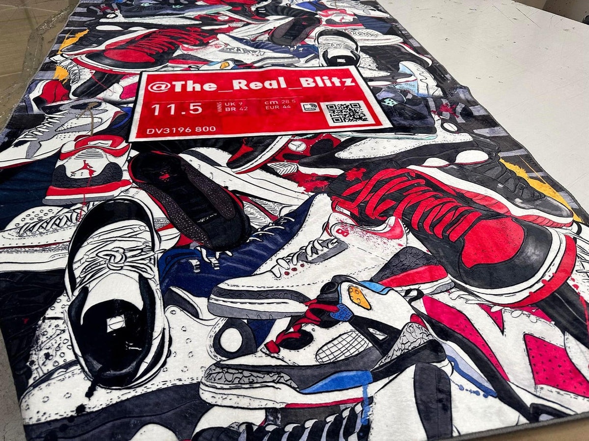 Sneakers Shoes Rug, Custom Rug, Personalized Rug, Street Cool Rug, Sneakers Decor Rug, Sneaker Art, Fashion Street Rug, Area Rug, Shoes Room