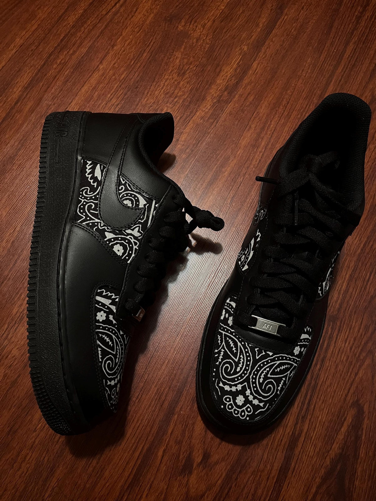 Custom Black Bandana Nke Air Force 1