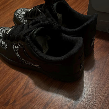 Custom Black Bandana Nke Air Force 1