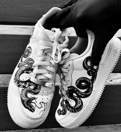 Custom AirForce 1, Custom Nike Shoes, Hand-Painted Gift, Low Dunks, Snake custom, Cool New Trending