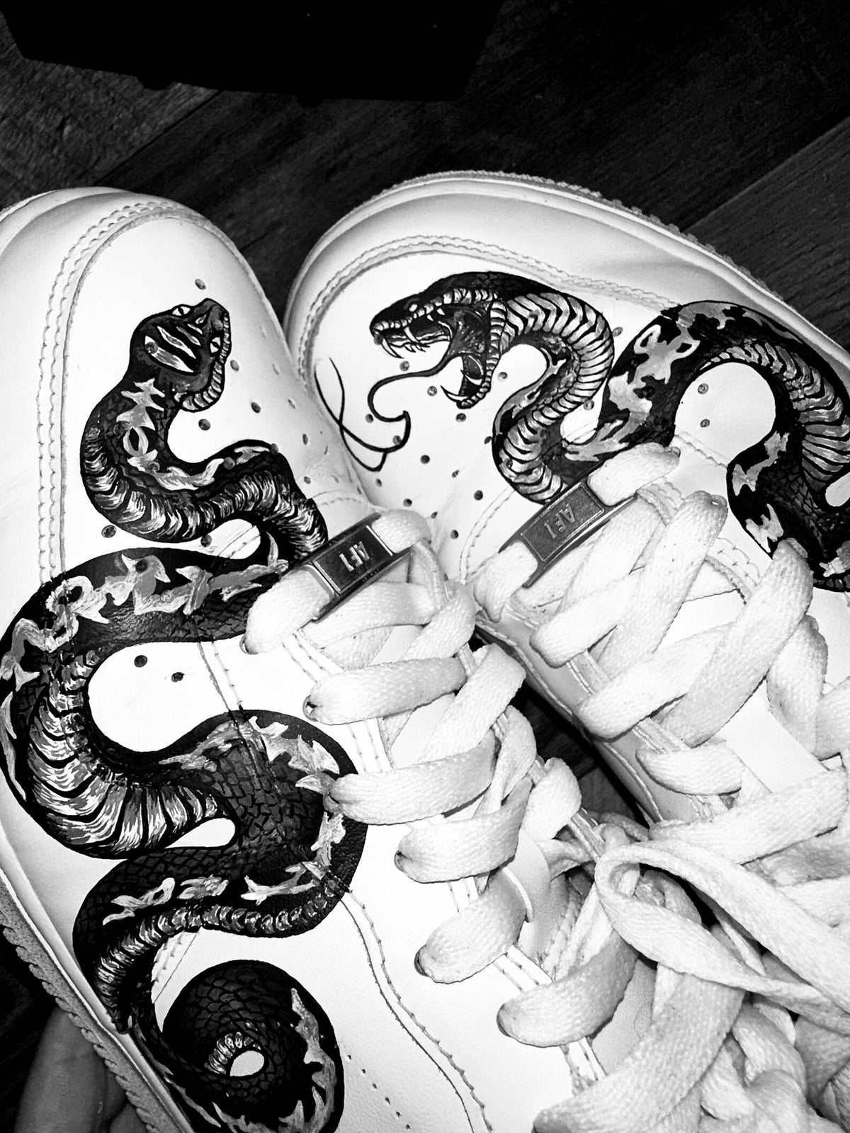 Custom AirForce 1, Custom Nike Shoes, Hand-Painted Gift, Low Dunks, Snake custom, Cool New Trending