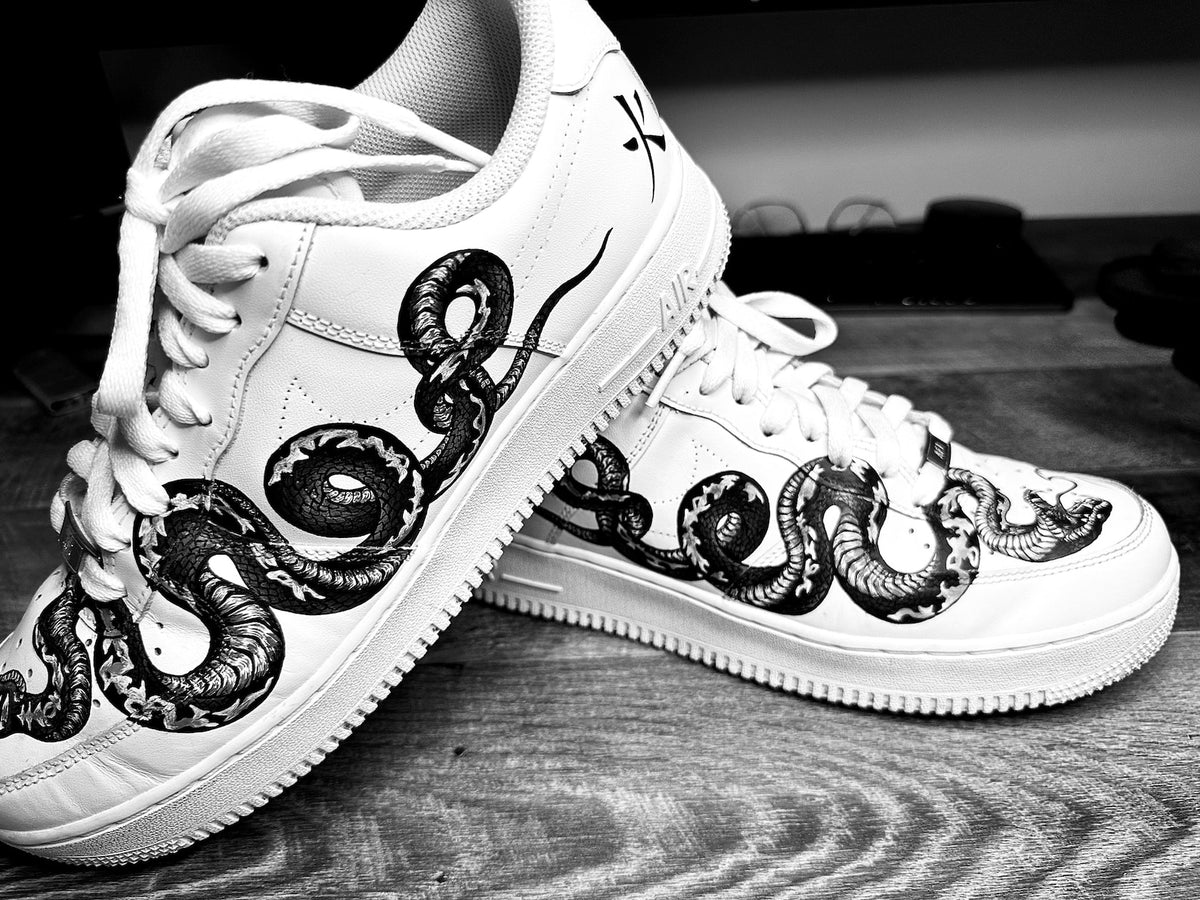 Custom AirForce 1, Custom Nike Shoes, Hand-Painted Gift, Low Dunks, Snake custom, Cool New Trending