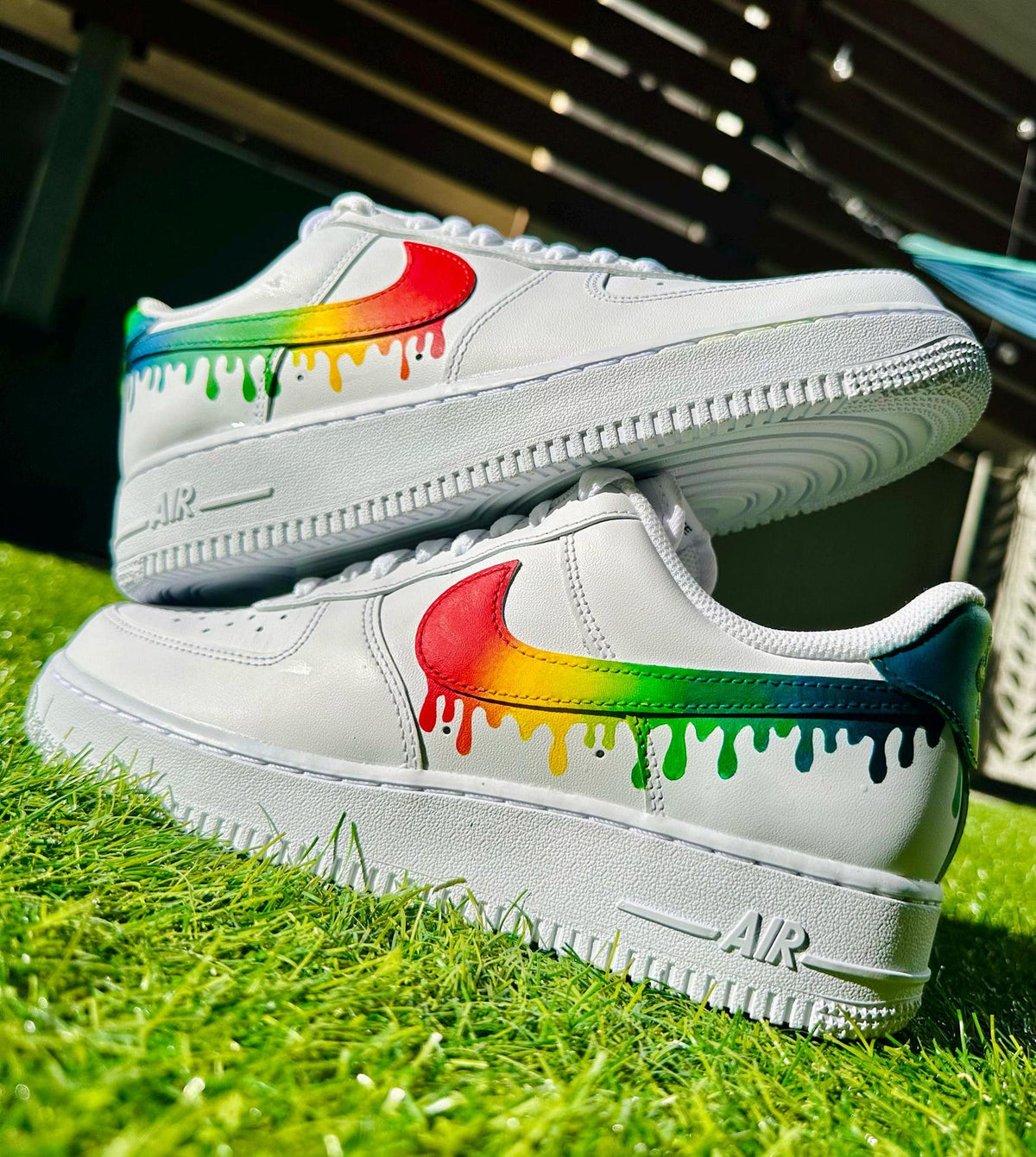 Custom AirForce 1, Custom Nike Shoes, Rainbow Drip Custom, Hand-Painted Gift, Low Dunks, Cool New Trending