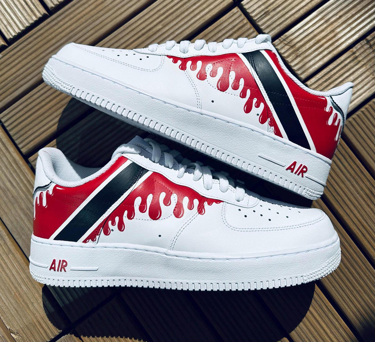 Custom Nike AirForce 1, Trinidad & Tobago Flag, Drip, Hand-Painted Gift, Low Dunks, Cool New Trending