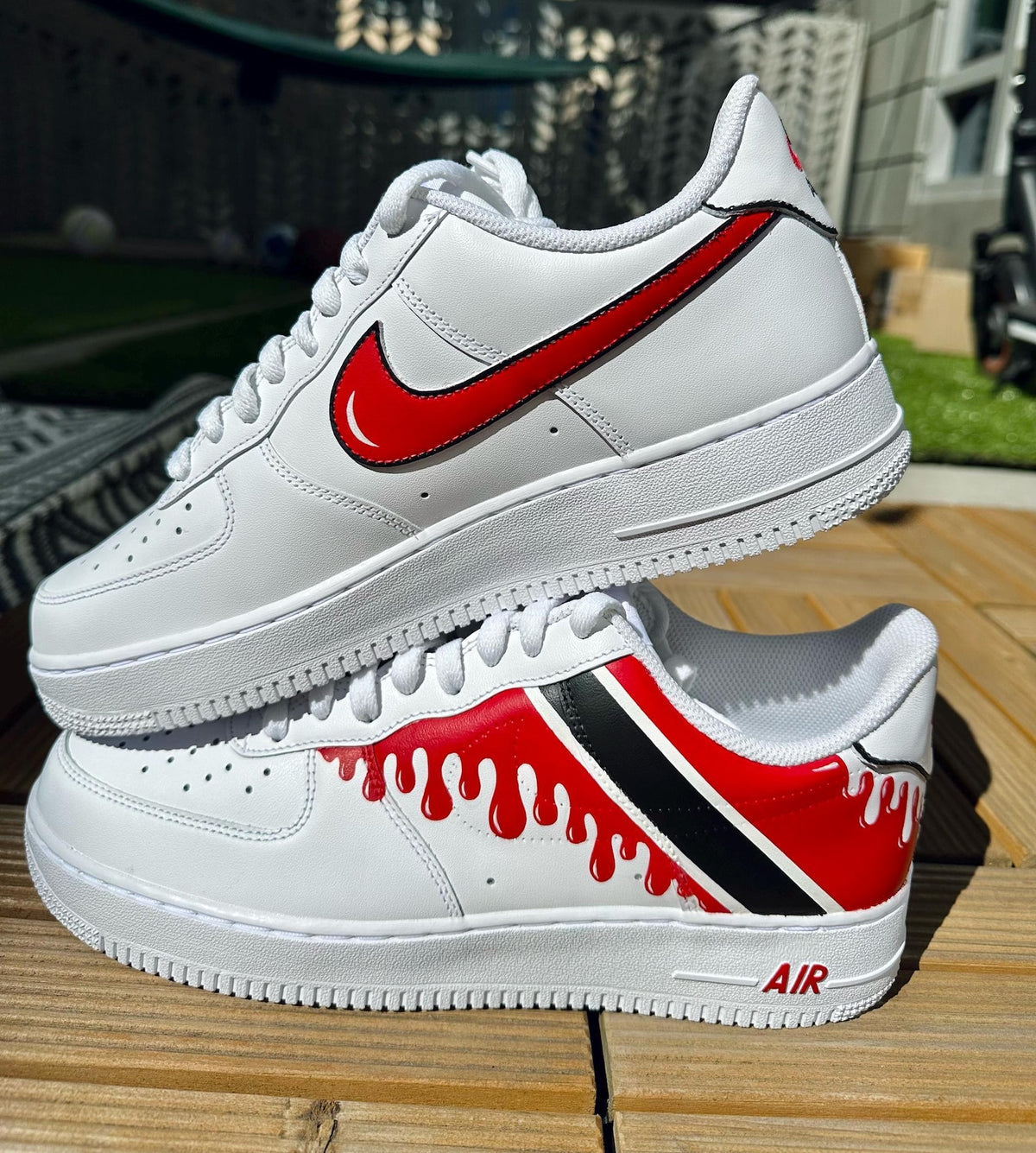Custom Nike AirForce 1, Trinidad & Tobago Flag, Drip, Hand-Painted Gift, Low Dunks, Cool New Trending