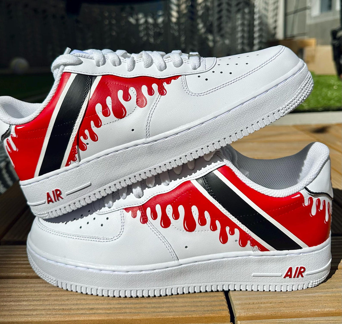 Custom Nike AirForce 1, Trinidad & Tobago Flag, Drip, Hand-Painted Gift, Low Dunks, Cool New Trending
