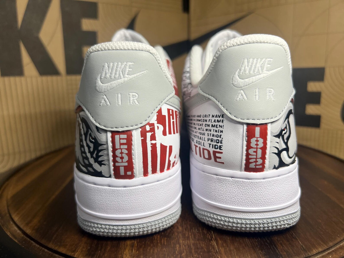 Custom Crimson Tide Football Nike Air Force 1s