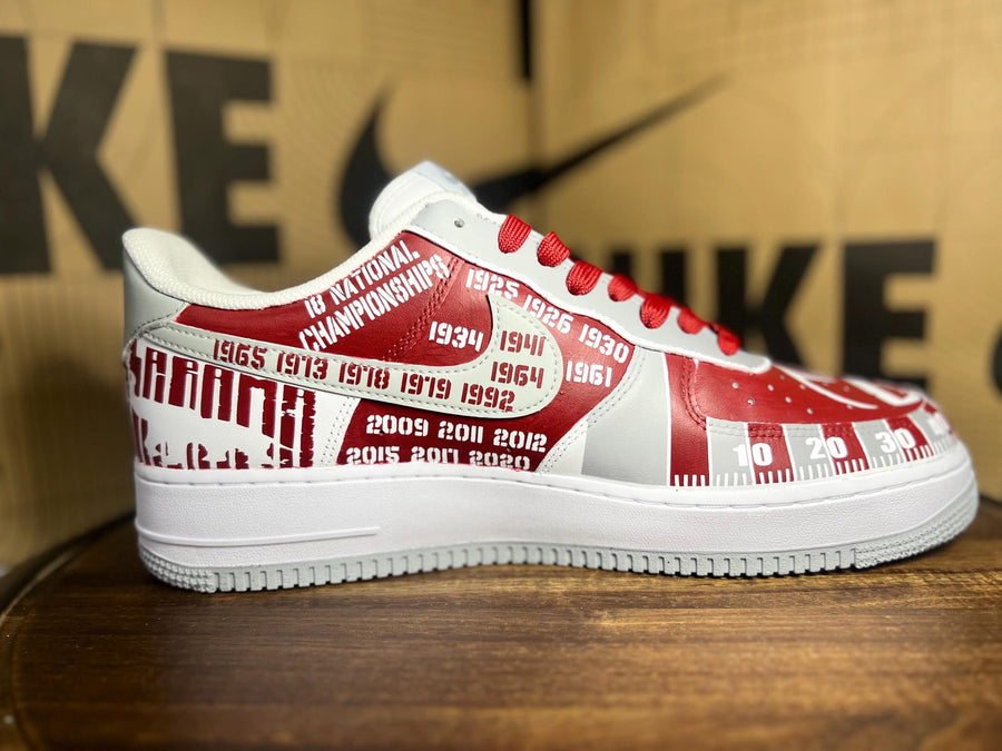 Custom Crimson Tide Football Nike Air Force 1s