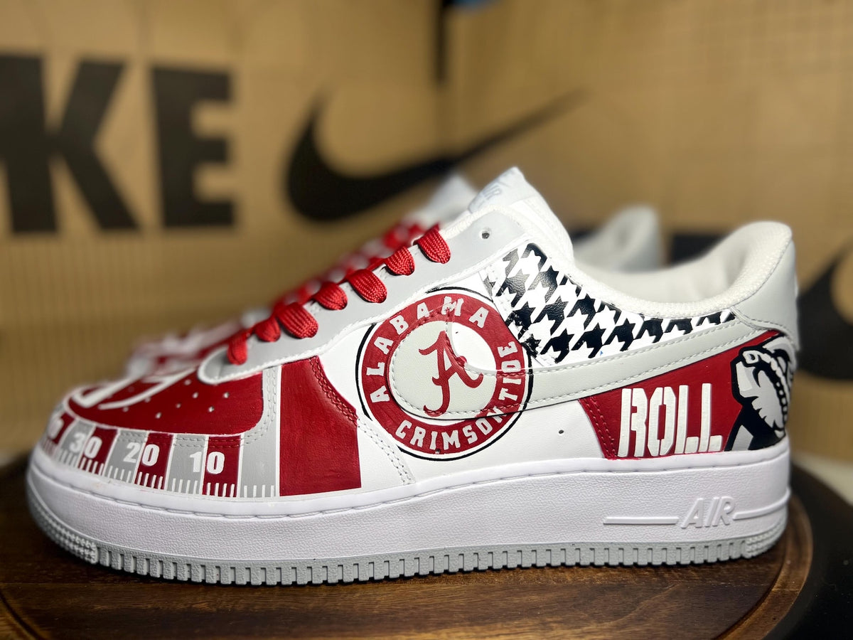 Custom Crimson Tide Football Nike Air Force 1s