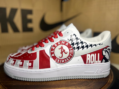 Custom Crimson Tide Football Nike Air Force 1s