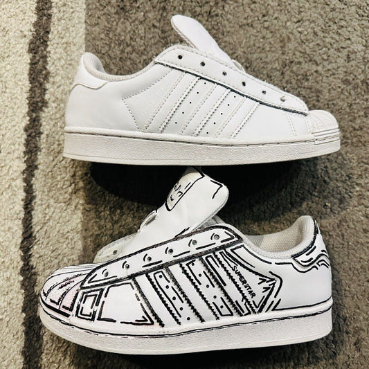 Adidas Custom Retro Cartoon Graffiti Urban Art- Made to order- Pick Your Size, Type and Color!