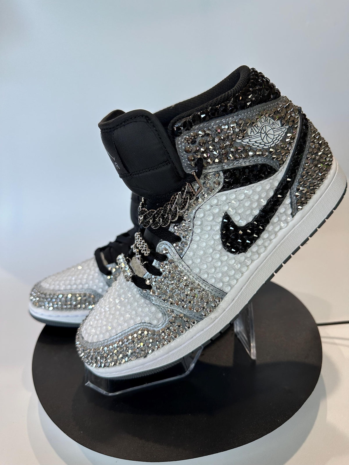 Rhinestone Jordan 1 Mids – Custom Bling Sneakers