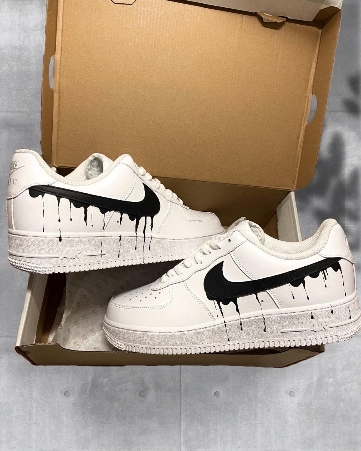 Personalized Air Force 1 Nike paint drip Nike Swoosh Custom Air Force 1 | Handmade | air force 1 customs, Custom Swoosh Air Force 1