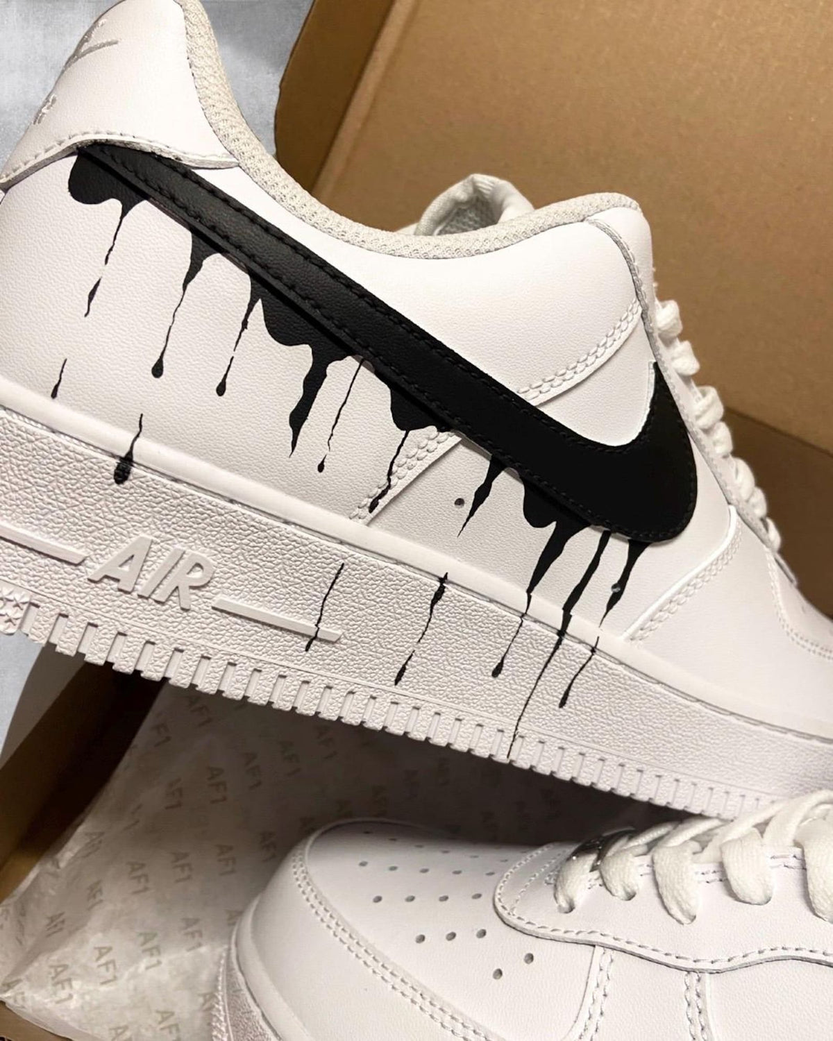Personalized Air Force 1 Nike paint drip Nike Swoosh Custom Air Force 1 | Handmade | air force 1 customs, Custom Swoosh Air Force 1