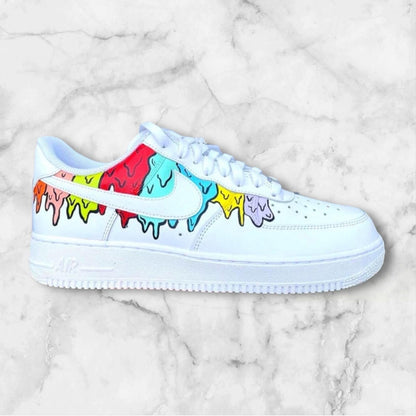 Custom Rainbow Drip Nike Air Force 1 | Hand-Painted Colorful AF1 Shoes | Custom Drip Sneakers | Unique Rainbow Air Force Ones for Women & Me