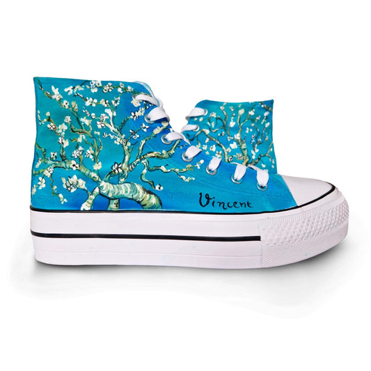 Hand-Painted Art Sneakers: Custom Floral Design, Personalized Shoes