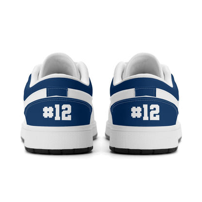 Custom Seattle-Inspired Low-Top Sneakers | Personalized Blue & Teal Shoes | Unisex and Kids Gift