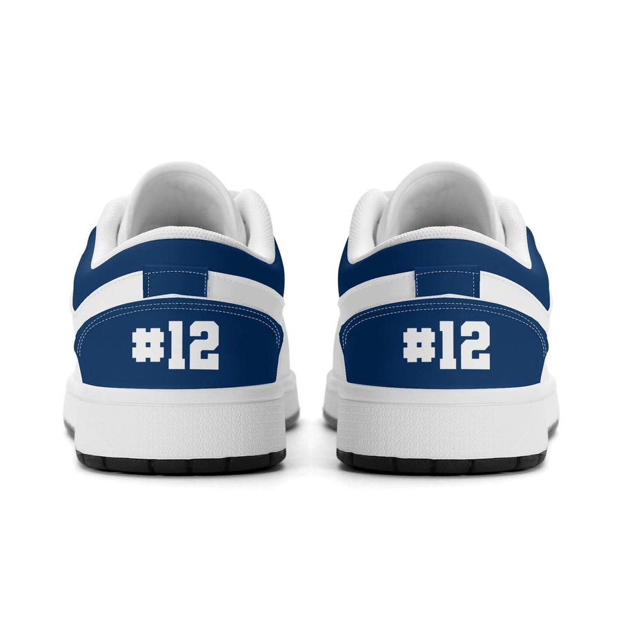 Custom Seattle-Inspired Low-Top Sneakers | Personalized Blue & Teal Shoes | Unisex and Kids Gift