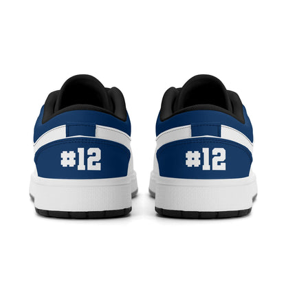 Custom Seattle-Inspired Low-Top Sneakers | Personalized Blue & Teal Shoes | Unisex and Kids Gift
