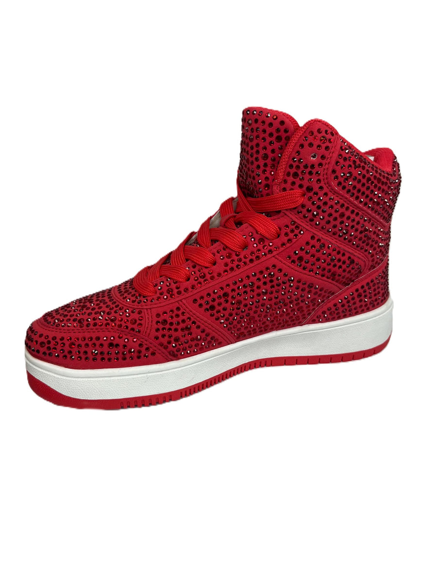Rhinestone High Top Sneakers – Sparkly Crystal Studded Bling Shoes