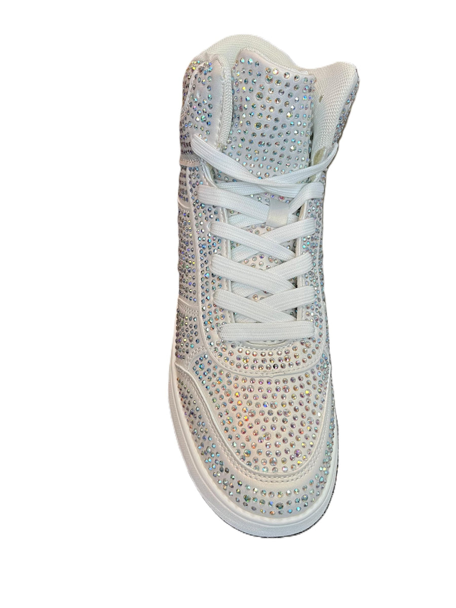 Rhinestone High Top Sneakers – Sparkly Crystal Studded Bling Shoes