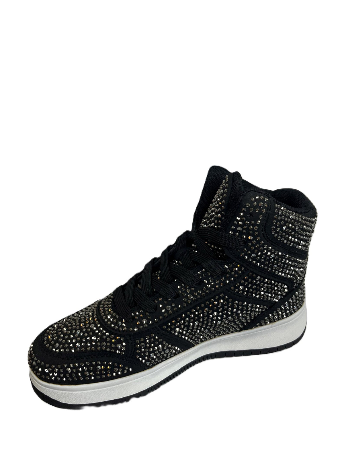 Rhinestone High Top Sneakers – Sparkly Crystal Studded Bling Shoes