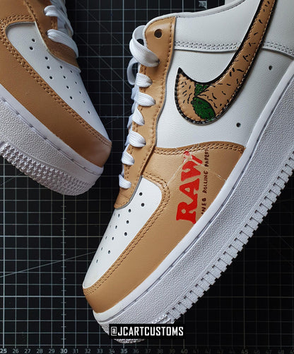 RAW cool Custom Painted shoes Design Smoke green weed, stylish gift brand painted handmade, handcrafted, wear style cream, green, gift funny