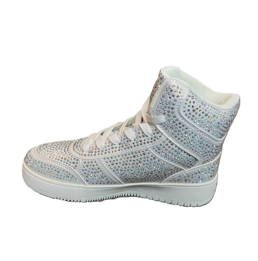 Rhinestone High Top Sneakers – Sparkly Crystal Studded Bling Shoes