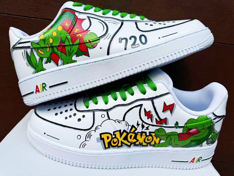 custom hand painted air force1.af1  pokemon Treecko cartoons street style anime wedding shoes trendy trainers high fashion sneakers