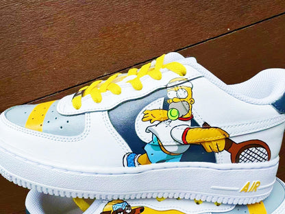 Hand Painted Air Force 1 Sneakers: Custom Simpson Cartoons