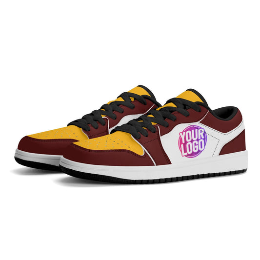Custom Washington-Inspired Sneakers | Burgundy & Gold Personalized Low-Top Shoes | Unique Game Day Footwear