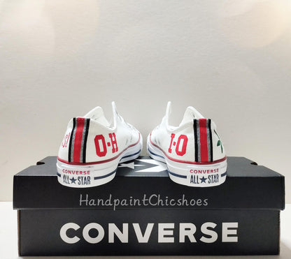 Hand-Painted Ohio State Converse: Custom Buckeyes Fan Sneakers