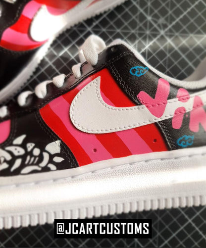 Custom Painted Jinx from the series, Unique high quality drawn shoes, Ideal for a gift, hero and villain vi, caityln arcane series kids gift