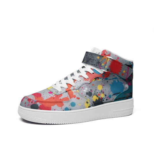 Graffiti Splatter Unisex high Top Leather Sneakers