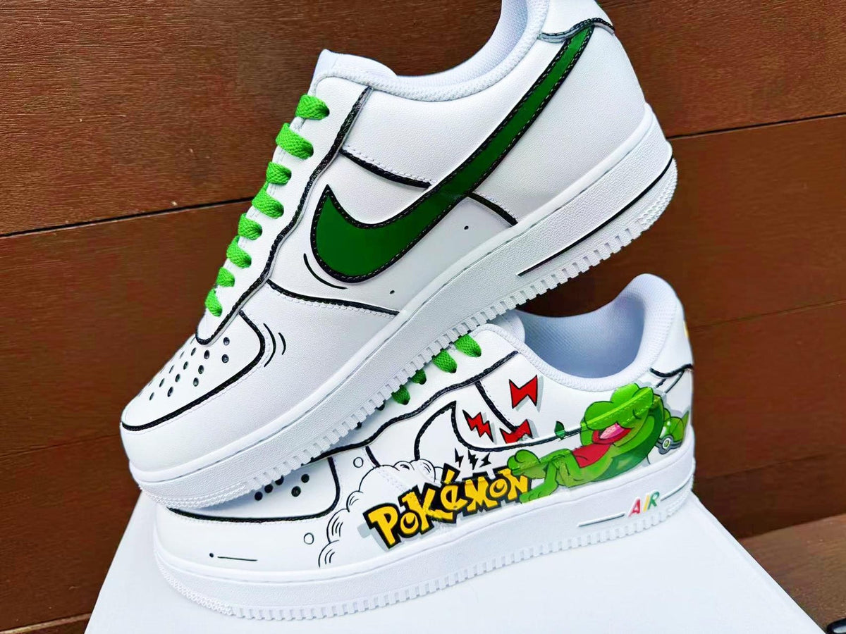 custom hand painted air force1.af1  pokemon Treecko cartoons street style anime wedding shoes trendy trainers high fashion sneakers