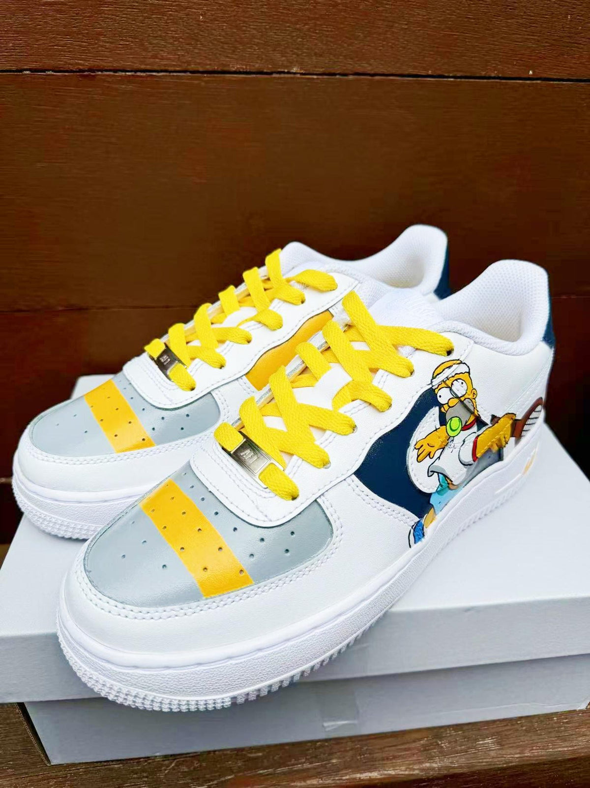 Hand Painted Air Force 1 Sneakers: Custom Simpson Cartoons
