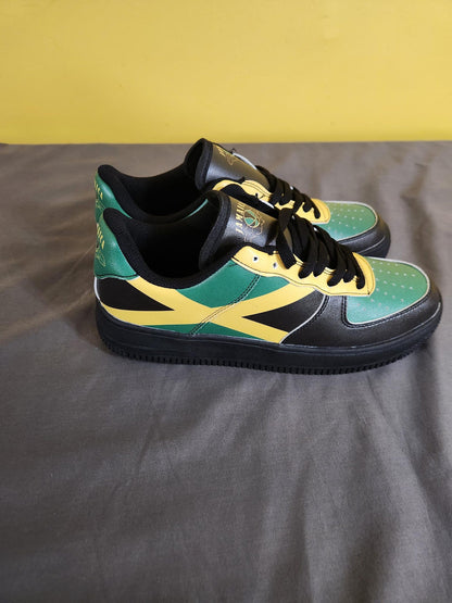 Jamaica Sneakers for Men & Women Rasta Shoes Custom National Flag Sneakers Jamaican Flag Gym Shoes Reggae Shoes Rasta Color Basketball Shoes