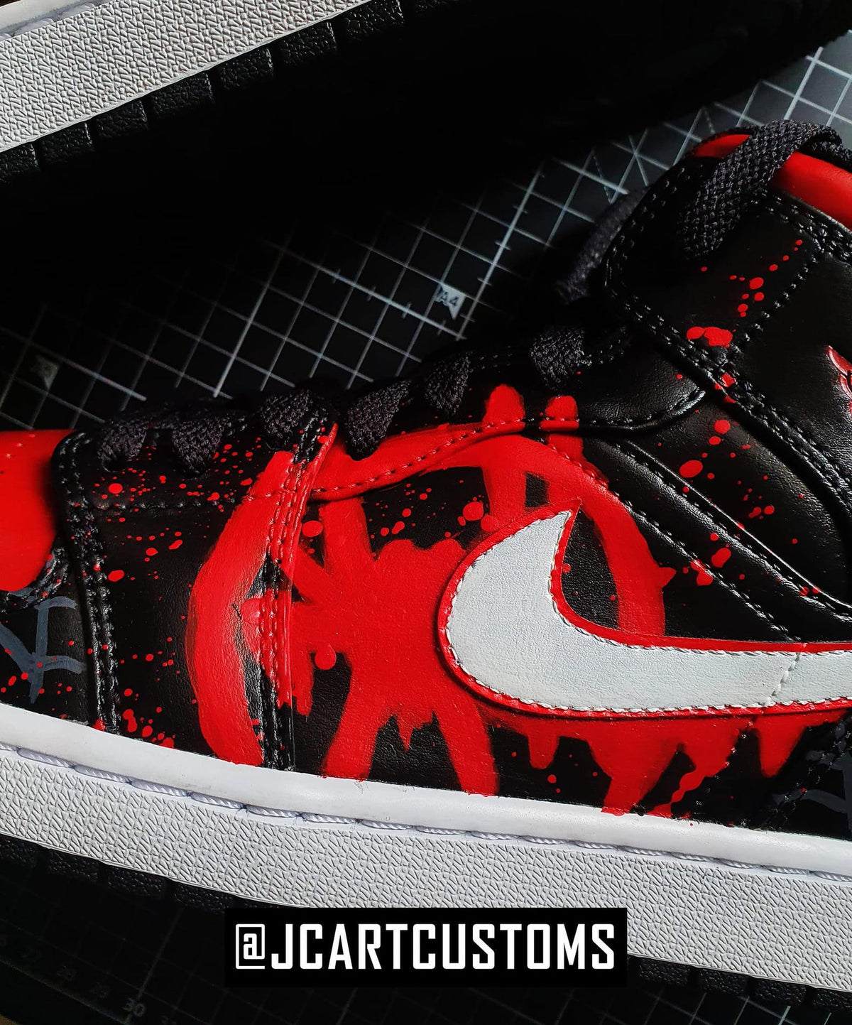 Custom Hand-Painted Miles Morales Spider-Verse Jordan 1 Sneakers – Streetwear Shoes