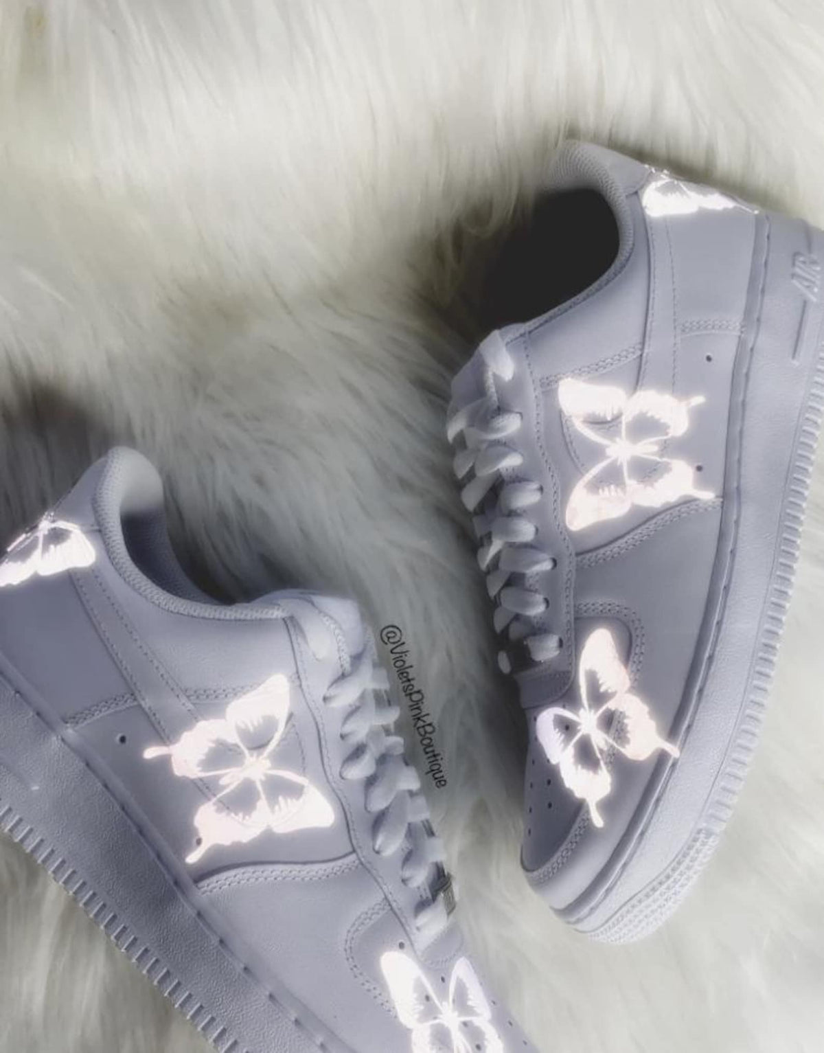 Women's Custom Sneakers Air Force Reflective Butterflies