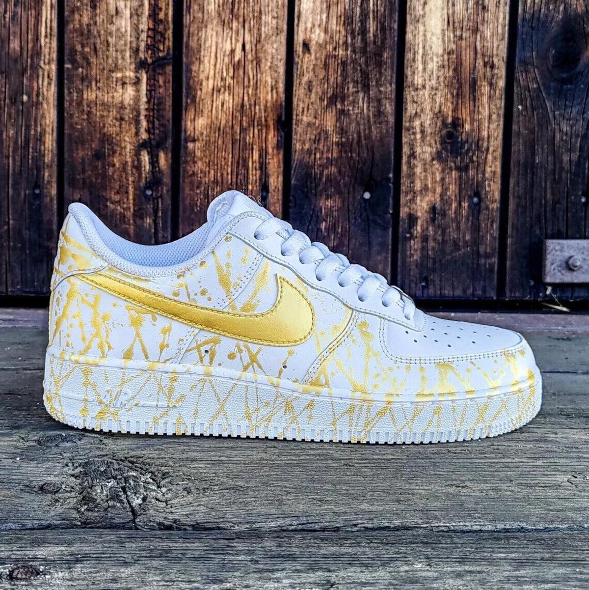 Custom Gold Splatter Air Force 1, Custom Air Force 1, Custom Gold Air Force 1, All Sizes Available